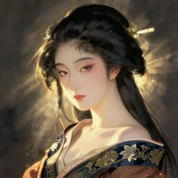 beautiful woman by hokusai