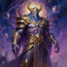 A cyborg Cthulhu as the ultimate tyrant emperor of the universe. Trending on ArtStation. A vibrant digital oil painting. A highly detailed fantasy character illustration by Wayne Reynolds and Charles Monet and Gustave Dore and Carl Critchlow and Bram Sels