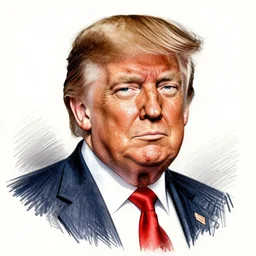 a portrait drawing of Donald trump drawn by Robert Crumb
