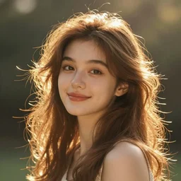 girl with a sun head in the morning