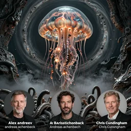 concept art of an alien giant jellyfish scutigera, with a glowing circulatory system, above a mass of cybernetic worms, on a dark rock background, spirals of fog, grimy, gritty, trending on artstation, award winning photography, close portrait, by alex andreev and andreas achenbach and chris cunningham