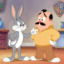 a warner brothers cartoon still of bugs bunny giving better call saul a wedgy