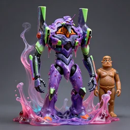 jelly gel goop rococo robot draped in aching plasma and auras, evangelion, droids, liquid, drippy, zoids, cyberpunk mechanoid, 3 d paint spray by beeple, fernando botero