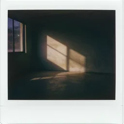 polaroid a lonely. creepy atmosphere, liminal space.
