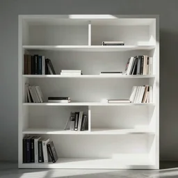 photo of white bookshelf designed by jean nouvel