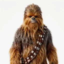 still photo of chewbacca, studio lighting, unreal engine 5 quality render, photorealistic portrait, highly detailed, bright studio setting, crisp quality and light reflections
