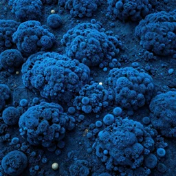 blue mossy floor, hyper detailed fractal, high contrast, bumpy, blue, nikolai rerich, david normal, anime