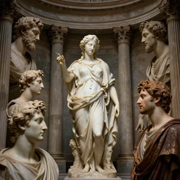 Homeric mesmerizing inner sanctum of the most venerable and beautiful truth, in the style of Jeff Easley, Antonio Canova, Ken Kelly, Élisabeth Vigée Le Brun, dramatic lighting, establishing shot, detailed and clear beautiful aesthetic realistic faces, 8k resolution – W 1024