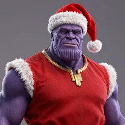 Thanos is Santa Claus wearing a Santa Claus hat, hyperdetailed, artstation, cgsociety, 8k