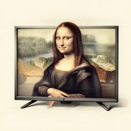 a sketch of a flatscreen tv, leonardo da vinci style,