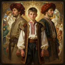 symmetry!! portrait of 1 5 0 0 hungarian boy in historical hungarian clothing, historical, intricate, highly detailed, dynamic lighting, digital art, digital painting, artstation, wlop, sharp focus, illustration, art by artgerm and greg rutkowski and alphonse mucha, 8 k