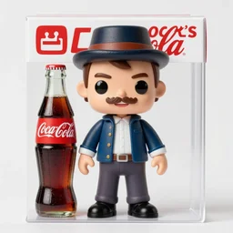 douglas adams advertising coca cola on his youtube channel, stop motion vinyl action figure, plastic, toy, butcher billy style