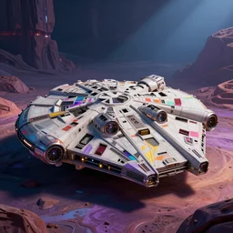 colorful millenium falcon