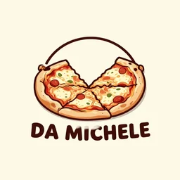 da michele logo for a pizzeria, 2 d, illustration