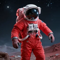 a red astronaut