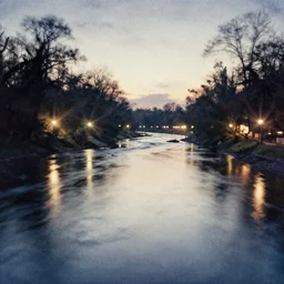 A Mystic River, The River Is Full of Lights, Mysticism, Artwork, Watercolor, Indian Art, Cinematic, Tri-X 400 TX, Exposure, Slit-Scan Photography, 2-Dimensional, 4k, Ultra-HD, Incandescent, Ray Tracing Reflections, insanely detailed and intricate, hypermaximalist, elegant, ornate, hyper realistic, super detailed:: watermark:: blurry:: cropped:: blur:: blurry:: out of focus:: by Dorothea Tanning, by Rene Magritte, by Victto Ngai