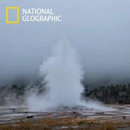 photo of misty morning at yellowstone park geyser erupting award winning photograph national geographic