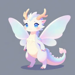 full body digital illustration of a cute pastel faerie dragon, concept art, matte background, deviantArt, artstation