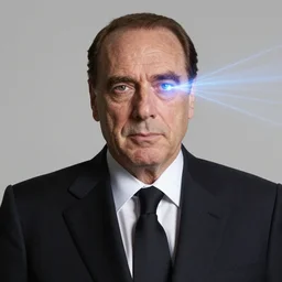 silvio berlusconi as homelander ( the boys ) projecting laser from his eye