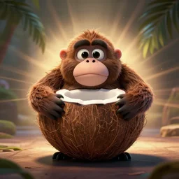 it's the koko fruit ( it's the koko fruit ), coconut, coconut, cartoon, cartoon, symmetric, dynamics lighting, cinematic,