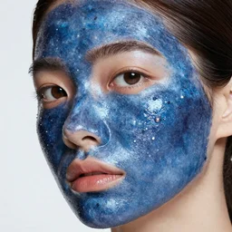 oilslick face with cosmic skin