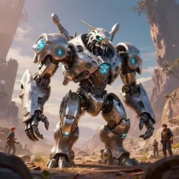 burrower machine mecha animal beast robot of horizon forbidden west horizon zero dawn bioluminiscence global illumination ray tracing hdr fanart arstation by sung choi and eric pfeiffer and gabriel garza and casper konefal