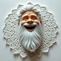 crocheted doily of guy fieri smiling, intricate, beautiful, frilly, hd image