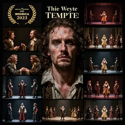 a stylegan3 digital image trained on thousands of theater photos from famous Shakespearean stage productions of The Tempest, deeply emotional, highly dramatic, dark and modern, photorealistic, award winning