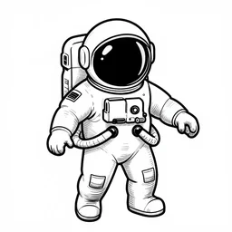 an astronaut, line drawing, no - shadow, white background, black and white, by makoto shinkai takashi takeuchi studio ghibli, akihiko yoshida