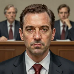 saul goodman admitting his crimes in court. by anne stokes and larry elmore, smooth shaven face, lucian freud and drew struzan, detailed matte painting, realistic portrait, symmetrical, highly detailed, digital painting, artstation, concept art, smooth, sharp focus, illustration, cinematic lighting, 8 k resolution