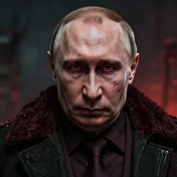 a scary monster in hell as vladimir putin, highly detailed, realistic face, amazing digital art, trending on artstation