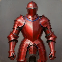rococo style painting of crimson full plate armor with azure lining, 8 k, artstation trending, masterwork
