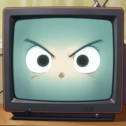 scottish hippy being forced to watch dragon ball z, crt television, eyes kept open, not allowed to blink, the girlfriend eagerly explains the convoluted plotline