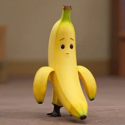 an anthromorphoic banana character that has the face of emma stone
