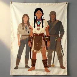 a portrait of a battle worn barefoot native american girl warrior, by wlop and jovana rikalo and nick silva, modern cloth, on artstation, light source from the left, cartoon style
