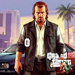 Rasputin in Grand Theft Auto 5 cover art, epic, 4k resolution, extremely detailed, very sharp, artstation, digital art, vibrant,
