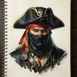 asset sheet, material study ( caricature ) ninja pirate captain by ( by mark ryden ) dark foreboding