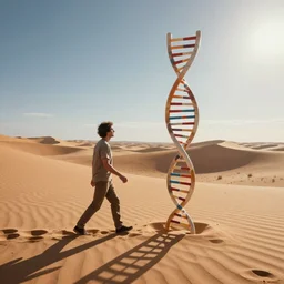 a protein walking in a sunny desert, trying to convince dna to change some of their bases