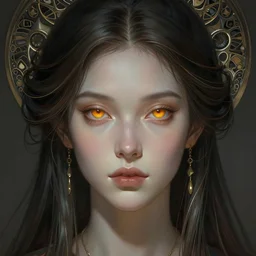 futuristic woman portrait, sci-fi, amber eyes, face, long hair, fantasy, intricate, elegant, highly detailed, digital painting, artstation, concept art, smooth, sharp focus, illustration, art by artgerm and greg rutkowski and alphonse mucha