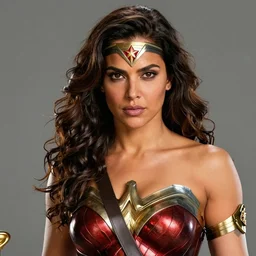 movie still of Priyanka Chopra as Wonder Woman, realistic portrait, 8k resolution, hyper detailed, studio lighting, cinematic