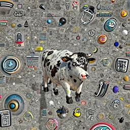 photo of the chick fil a cow floating in space 8k
