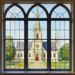 a baautiful paintiang of windows made of glazed glass, there is a church with yellow rose vines on the glass by alphonse maria mucha, frame composition, divine light