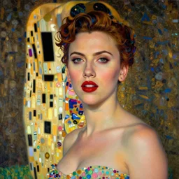 portrait of scarlet johansson by gustave klimt