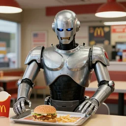 robocop working at a McDonald's restaurant in 1990