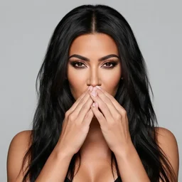 Kim Kardashian picking her nose, realism, 4k