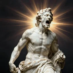 photo of a statue of a man screaming