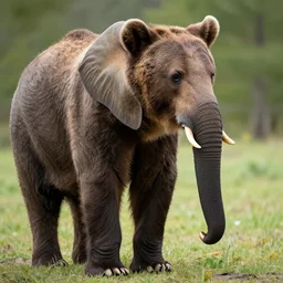 elephant - bear - hybrid. animal photography. grizzly bear. bear. fur and paws and teeth