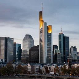 a dramatic frankfurt skyline photo by ryan dyar, highly detailed, 8 k