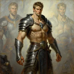 tales of earthsea, attractive muscular male with armor, character design, painting by gaston bussiere, craig mullins, j. c. leyendecker, tom of finland