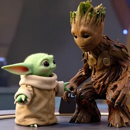 grogu arguing with groot in star trek enterprise